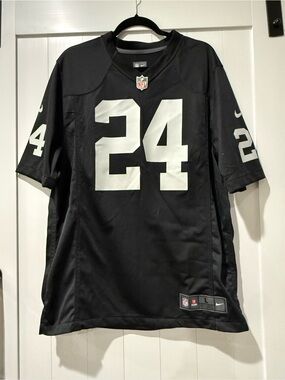 NFL Black Jersey with White #24 - Men’s Football Shirt